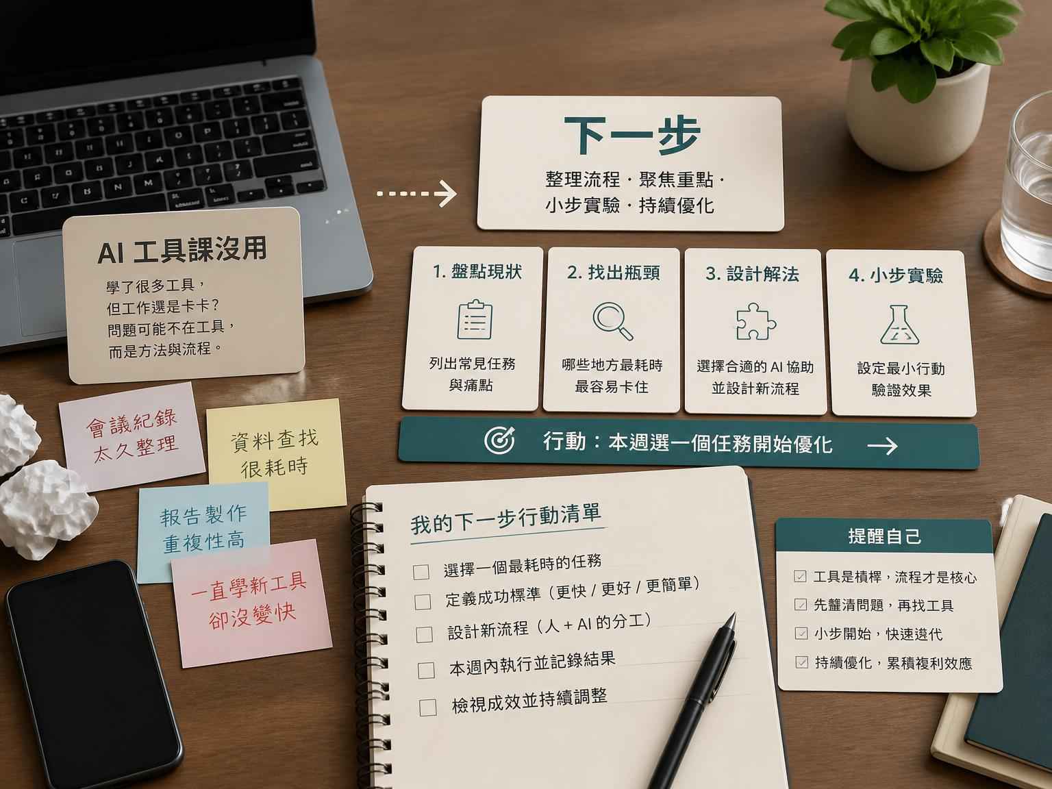 AI 成功思維不是工具課：為什麼老闆學了 AI 仍然沒變快｜CTA 前或文章收尾段落