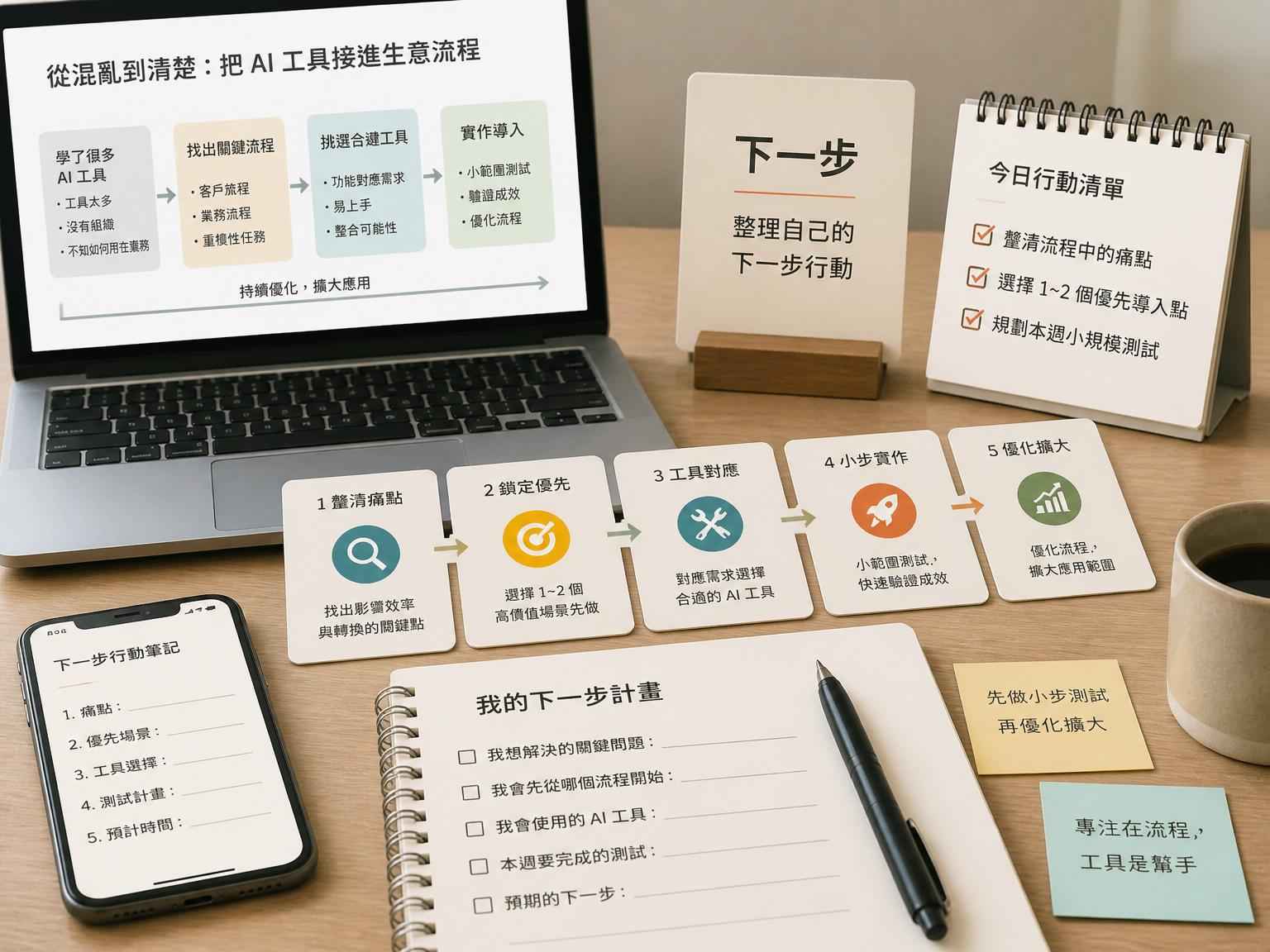 學了很多 AI 工具，為什麼還是沒接進生意流程？先看這 3 件事｜CTA 前或文章收尾段落