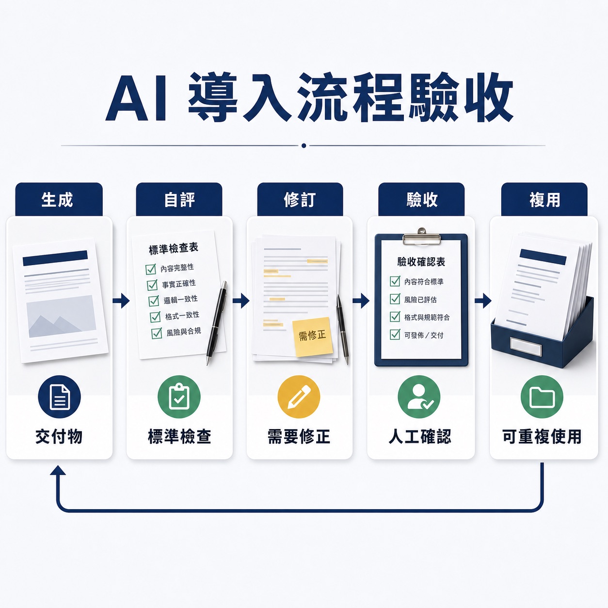 AI 導入流程怎麼驗收？先定義交付物，才能穩定生成｜生成與驗收段落