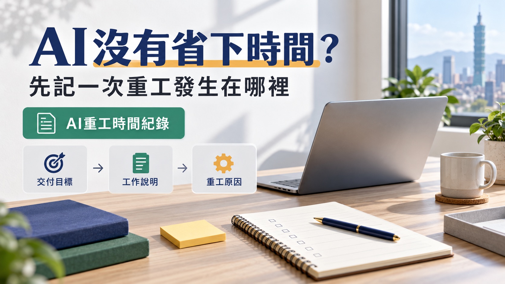 AI沒有省下時間？先記一次重工發生在哪裡｜主題示意圖
