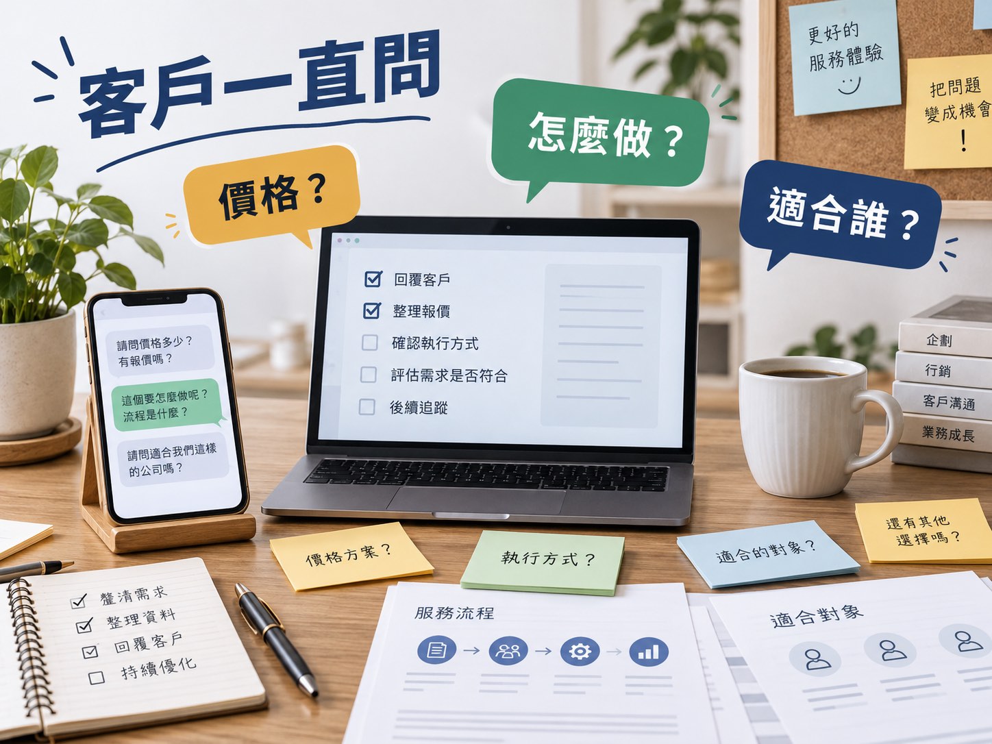 客戶常問的十句話，怎麼整理成一個更好賣的服務方案？｜呈現讀者問題與卡點