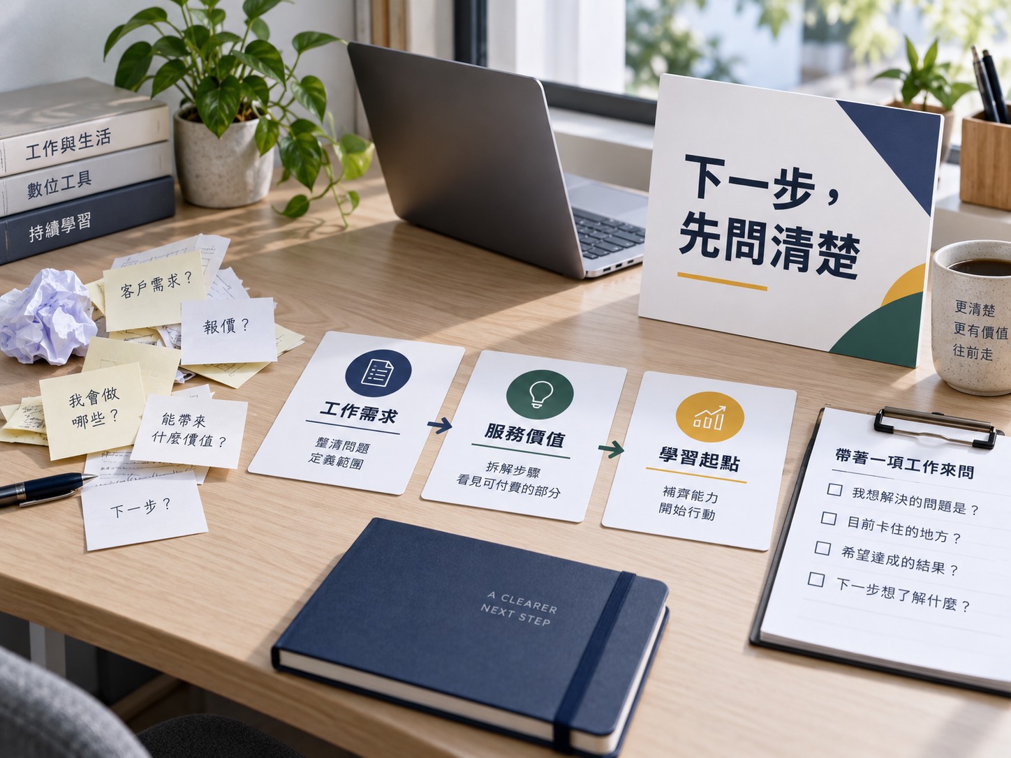 你會做的事，客戶會為哪一段付費？用 AI 拆出服務價值｜呈現讀者準備採取下一步行動
