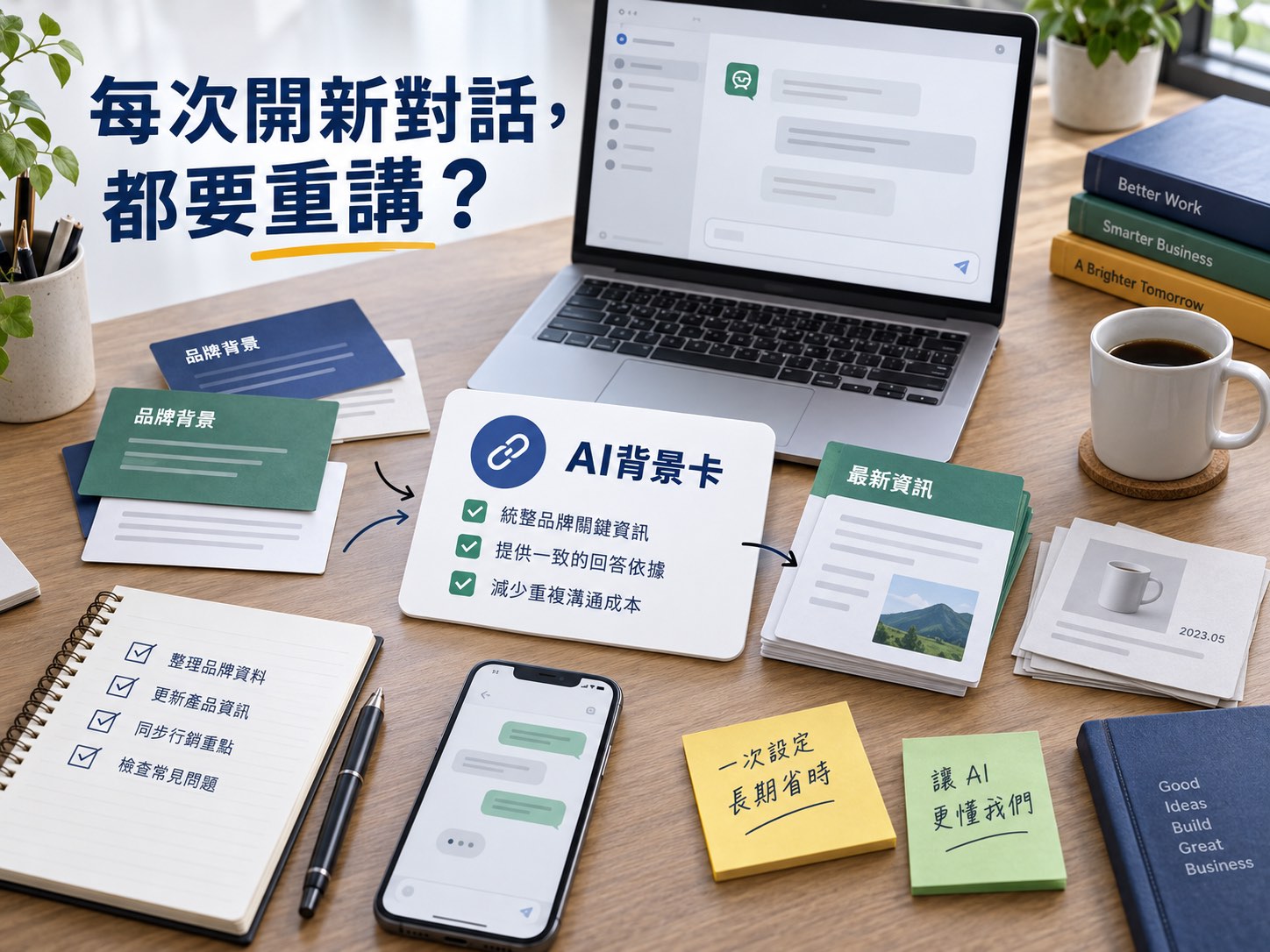 每次都要重新介紹自己？用一張AI背景卡，讓品牌資訊接得上本次任務｜呈現讀者問題與卡點