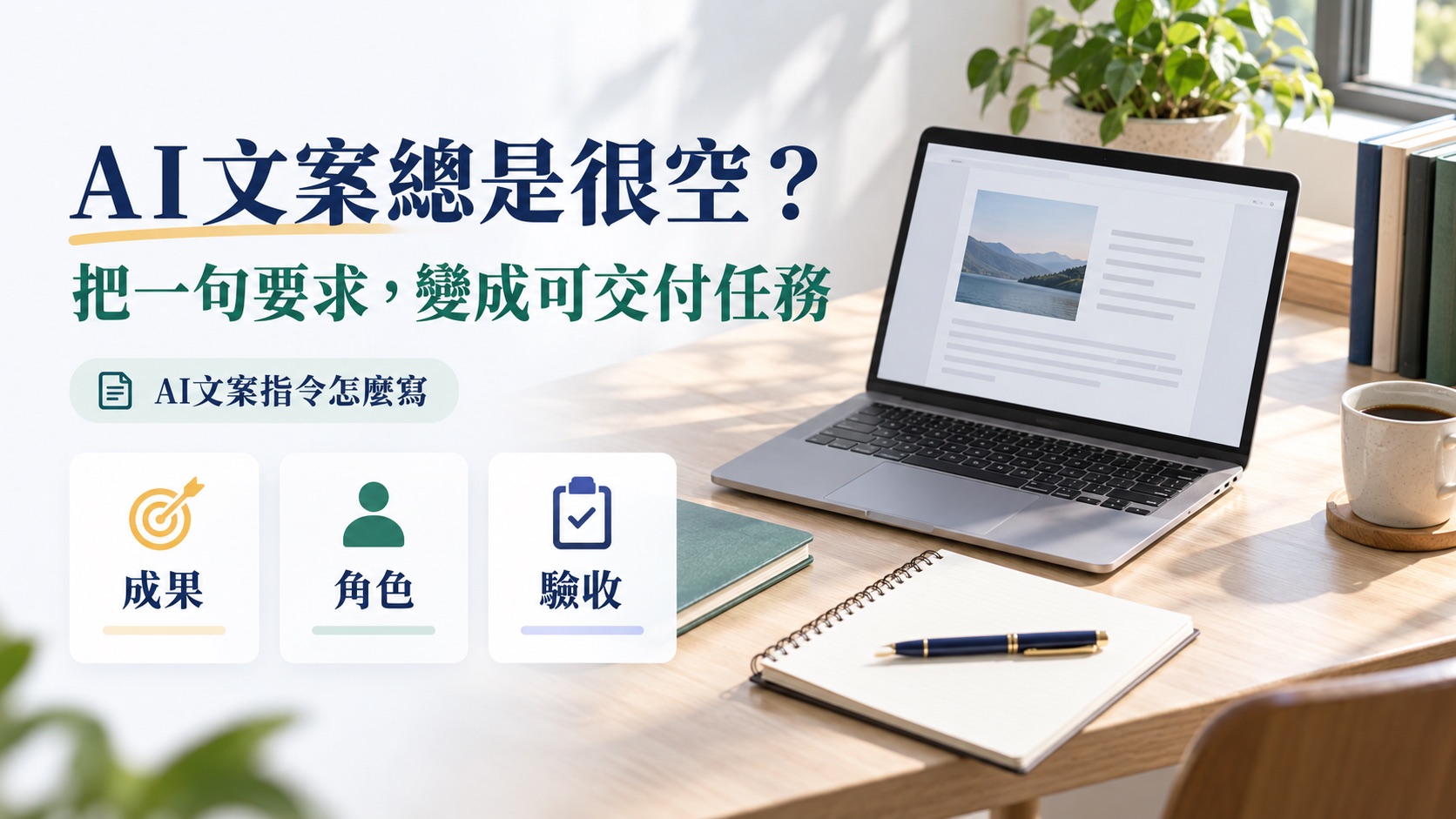 AI文案總是很空？把一句要求改成可交付任務｜主題示意圖