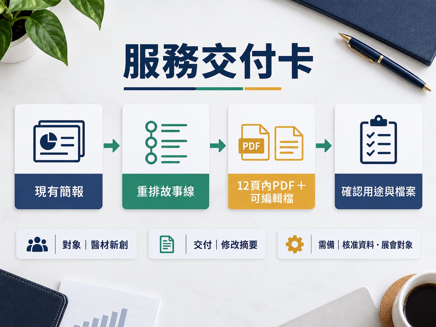 把專業變成好理解的方案：一張服務交付卡｜呈現方法、流程與判斷標準